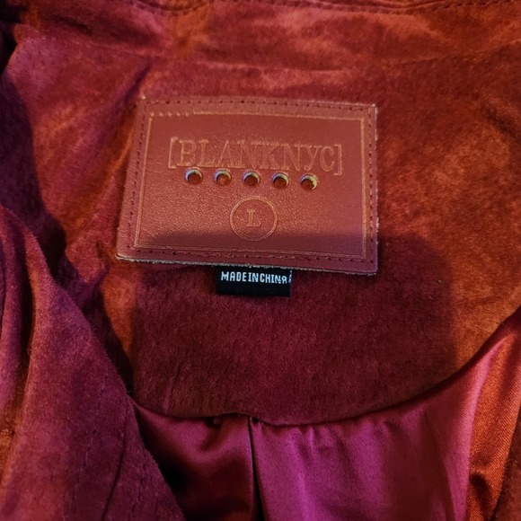 NEW Blank NYC red Suede moto jacket size large - Picture 3 of 6
